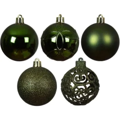 Boule De Noël|KAEMINGK Lot de 35 boules de Noël (D60 mm) Aravis mix Vert sapin