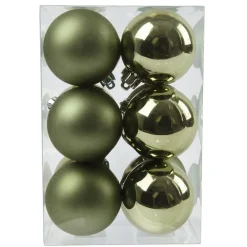 Boule De Noël|KAEMINGK Lot de 12 boules de Noël (D60 mm) Aravis Vert romarin