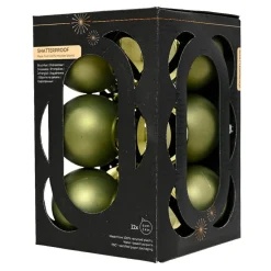 Boule De Noël|KAEMINGK Lot de 12 boules de Noël (D60 mm) Aravis Vert romarin