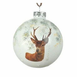 Boule De Noël|KAEMINGK Lot de 3 boules de Noël (D80 mm) en verre Comète Blanc