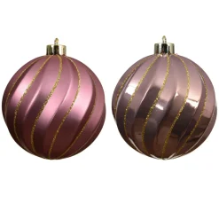 Boule De Noël|KAEMINGK Lot de 6 boules de Noël (D80 mm) Glam chic Rose
