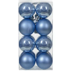 Boule De Noël|KAEMINGK Lot de 16 boules de Noël (D40 mm) Aravis Bleu Ciel