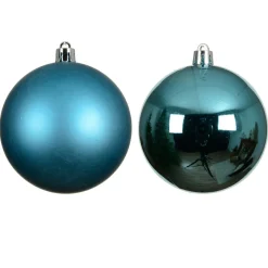 Boule De Noël|KAEMINGK Lot de 4 boules de Noël (D100 mm) Aravis Bleu pétillant