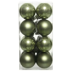 Boule De Noël|KAEMINGK Lot de 16 boules de Noël (D40 mm) Aravis Vert romarin
