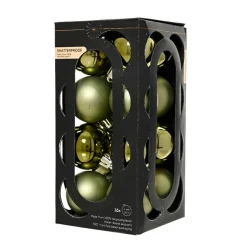 Boule De Noël|KAEMINGK Lot de 16 boules de Noël (D40 mm) Aravis Vert romarin