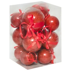 Boule De Noël|JJA Lot de 14 boules de Noël (D150 mm) Darling Rouge