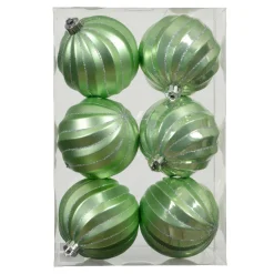 Boule De Noël|KAEMINGK Lot de 6 boules de Noël (D80 mm) Glam chic Vert matcha