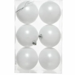 Boule De Noël|KAEMINGK Lot de 6 boules de Noël (D80 mm) Aravis Blanc