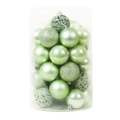Boule De Noël|KAEMINGK Lot de 35 boules de Noël (D60 mm) Aravis mix Vert matcha