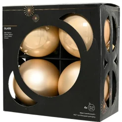 Boule De Noël|KAEMINGK Lot de 4 boules de Noël en verre (D100 mm) Boréal Perle