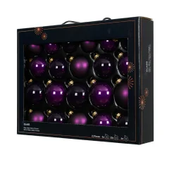 Boule De Noël|KAEMINGK Lot de 21 boules de Noël en verre (D60 à 75 mm) Assorties Cristal Figue Violet