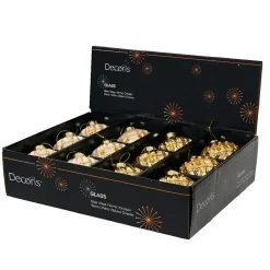 Boule De Noël|KAEMINGK Lot de 12 boules de Noël en verre (D80 mm) Perle de Venise et perle Or