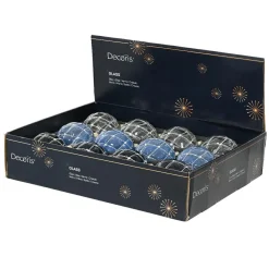 Boule De Noël|KAEMINGK Lot de 12 boules de Noël en verre (D80 mm) Majestic et transparent Bleu