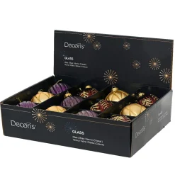 Boule De Noël|KAEMINGK Lot de 12 boules de Noël en verre (D100 mm) Rêverie Figue bordeaux et or Violet