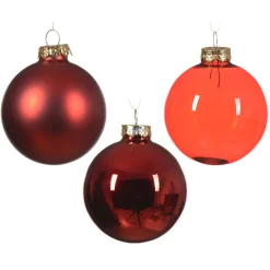 Boule De Noël|KAEMINGK Lot de 21 boules de Noël en verre Assorties Cristal Rouge