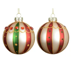 Boule De Noël|KAEMINGK Lot de 3 boules de Noël en verre (D80 mm) Sweet Circus Multicolore
