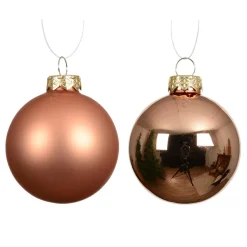 Boule De Noël|KAEMINGK Lot de 6 Boules de Noël en verre (D80 mm) Boréal Cognac