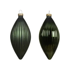 Boule De Noël|KAEMINGK Lot de 3 boules de Noël en verre (D60 mm) Goutte précieuse Vert sapin