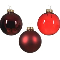 Boule De Noël|KAEMINGK Lot de 21 boules de Noël en verre Assorties Cristal Bordeaux
