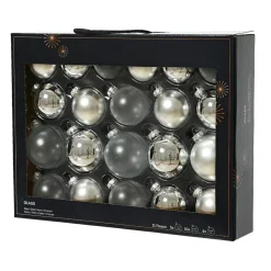 Boule De Noël|KAEMINGK Lot de 21 boules de Noël en verre (D60 à 75 mm) Assorties Cristal Argent