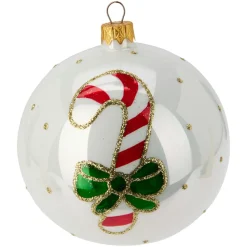 Boule De Noël|KOOPMAN Lot de 6 boules de Noël en verre (D100 mm) Mignonneries nacré Blanc