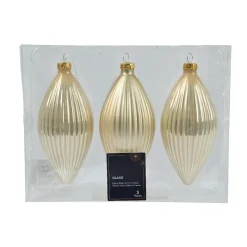 Boule De Noël|KAEMINGK Lot de 3 boules de Noël en verre (D60 mm) Goutte précieuse Perle