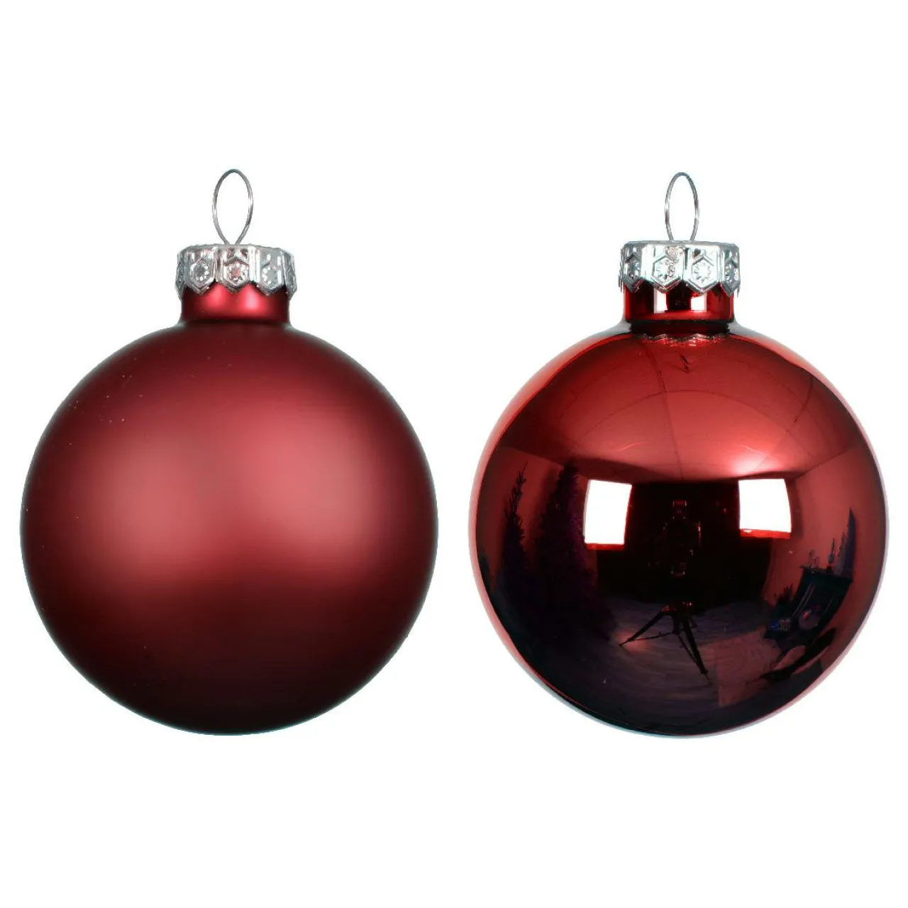 Boule De Noël|KAEMINGK Lot de 6 boules de Noël en verre (D80 mm) Boréal Bordeaux
