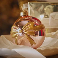 Boule De Noël|KAEMINGK Lot de 3 boules de Noël en verre (D80 mm) Scarlette Rose