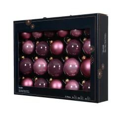 Boule De Noël|KAEMINGK Lot de 21 boules de Noël en verre (D60 à 75 mm) Assorties Cristal Rose