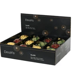 Boule De Noël|KAEMINGK Lot de 12 boules de Noël en verre (D100 mm) Rêverie , vert sapin et or Bordeaux