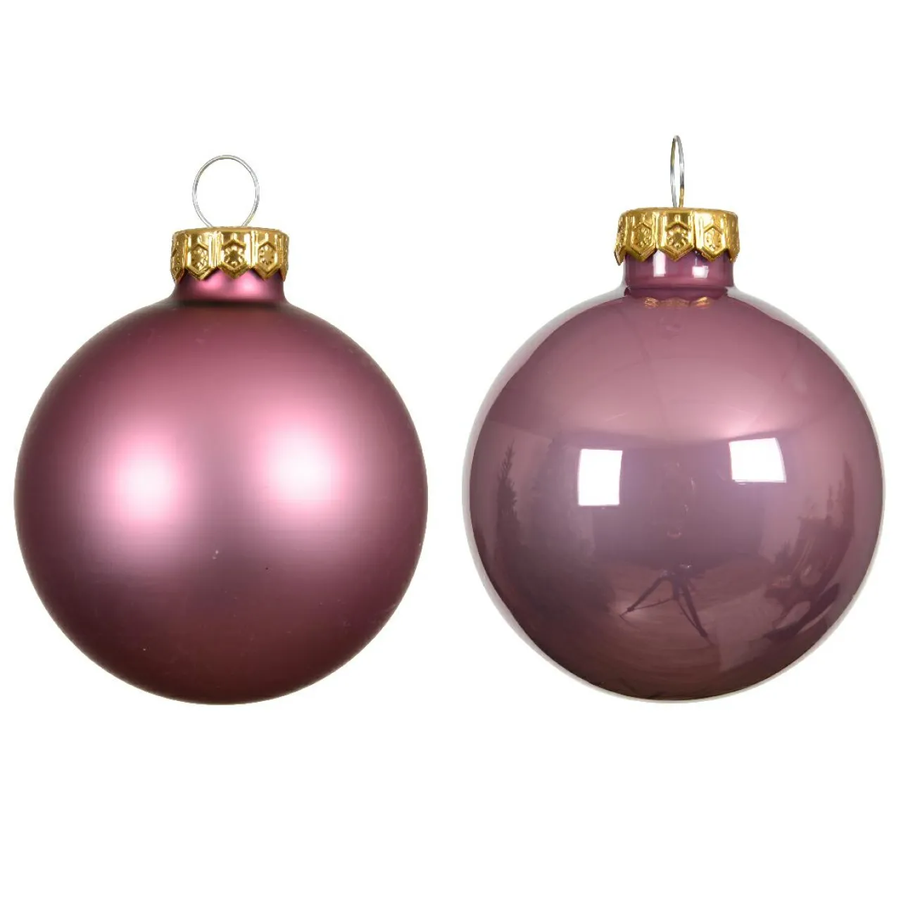 Boule De Noël|KAEMINGK Lot de 6 boules de Noël en verre (D80 mm) Boréal Vieux rose