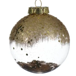 Boule De Noël|KAEMINGK Lot de 12 boules de Noël transparentes (D80 mm) Zéli Or