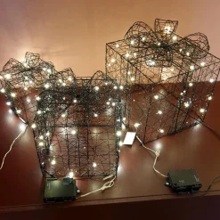 Déco Et Objet De Noël|Déco Et Objet Lumineux|KAEMINGK Lot de 3 cadeaux lumineux à piles 90 LED (H28 cm) Féerie Blanc chaud