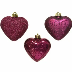 Décoration De Sapin|KAEMINGK Lot de 6 coeurs de Noël à suspendre (H6 cm) Alpine Magnolia