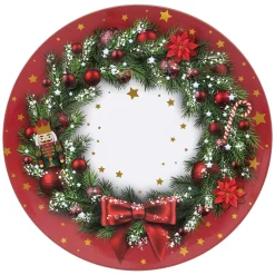 Vaisselle De Noël|Feeric Lights & Christmas Lot de 12 dessous d'assiette Couronne Rouge