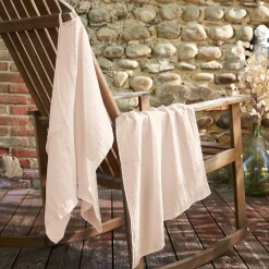 Accessoire Cuisine|EMINZA Lot de 2 essuie-mains gaze de coton (70 cm) Gaïa Rose poudré
