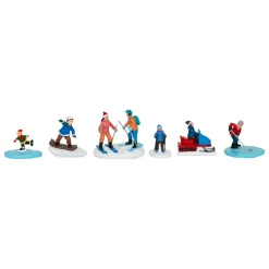 Personnage Et Accessoire Pour Village|JJA Lot de 6 figurines pour village (H7,5 cm) Sports de Montagne Multicolore