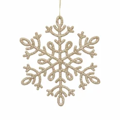 Décoration De Sapin|Feeric Lights & Christmas Lot de 8 flocons de Noël à suspendre (H11 cm) Dentelle Or