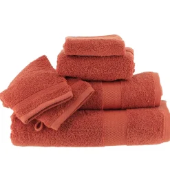 Linge De Bain|Gant De Toilette|TENDANCE Lot de 2 gants de toilette coton (15 x 21 cm) Timeless Terracotta