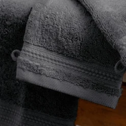 Linge De Bain|Gant De Toilette|EMINZA Lot de 2 gants de toilette coton bio (15 x 21 cm) Méline Gris orage Gris foncé