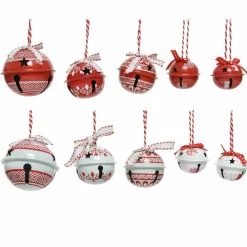 Décoration De Sapin|KAEMINGK Lot de 14 grelots en fer (H6 cm) Blanc et Rouge