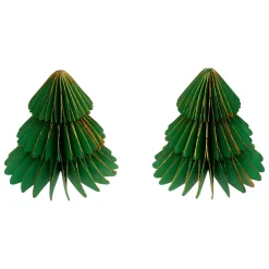 Déco De Table|JJA Lot de 2 minis Sapins décoratifs (H6 cm) Papier magnétique Vert