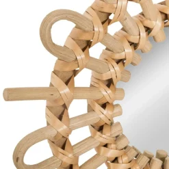 Miroir|ATMOSPHERA Lot de 3 miroirs (D28 cm) Soleil Rotin Naturel