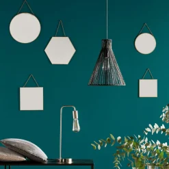 Accessoire Salle De Bain|Miroir|ATMOSPHERA Lot de 3 miroirs en métal (H26 cm) Hexagonal Noir