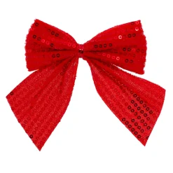 Décoration De Sapin|JJA Lot de 3 noeuds de Noël (h9 cm) Prestige sequins Rouge