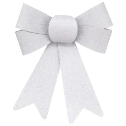 Décoration De Sapin|Feeric Lights & Christmas Lot de 2 noeuds de Noël (H17 cm) Paillettes Argent