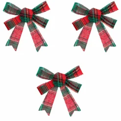 Décoration De Sapin|Feeric Lights & Christmas Lot de 3 noeuds (H12 cm) Scott Vert
