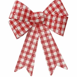 Décoration De Sapin|KAEMINGK Lot de 3 noeuds (H17 cm) Vichy Rouge