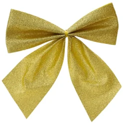 Décoration De Sapin|KAEMINGK Lot de 5 nœuds de Noël (H9 cm) Scintillant Or