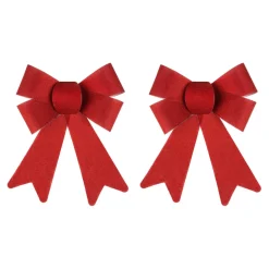 Décoration De Sapin|Feeric Lights & Christmas Lot de 2 nœuds (H18 cm) Carla Rouge